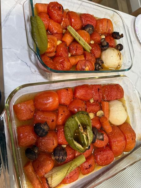 roasted tomatoes and peppers