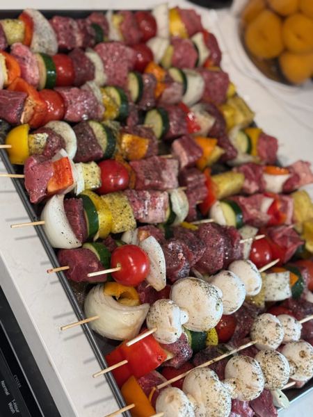 steak and veggie kabobs